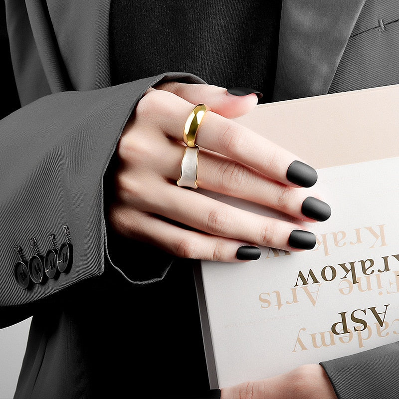 Silver Color Rings For Women Trendy Gold Color Fine Jewelry Beautiful Finger Open Ring For Party Birthday Gift