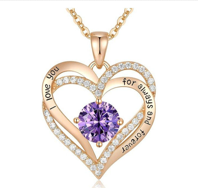 Fashionable Rose Gold and Silver Color Pendant Necklace for Women, Elegant OL Style, High-End Personalized Jewelry