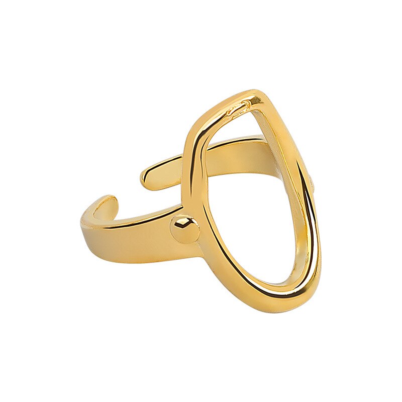 Retro Irregular Oval Round Shell Open Rings for Women Men  Silver Color Gold Party Jewelry Rings Gifts  Trend