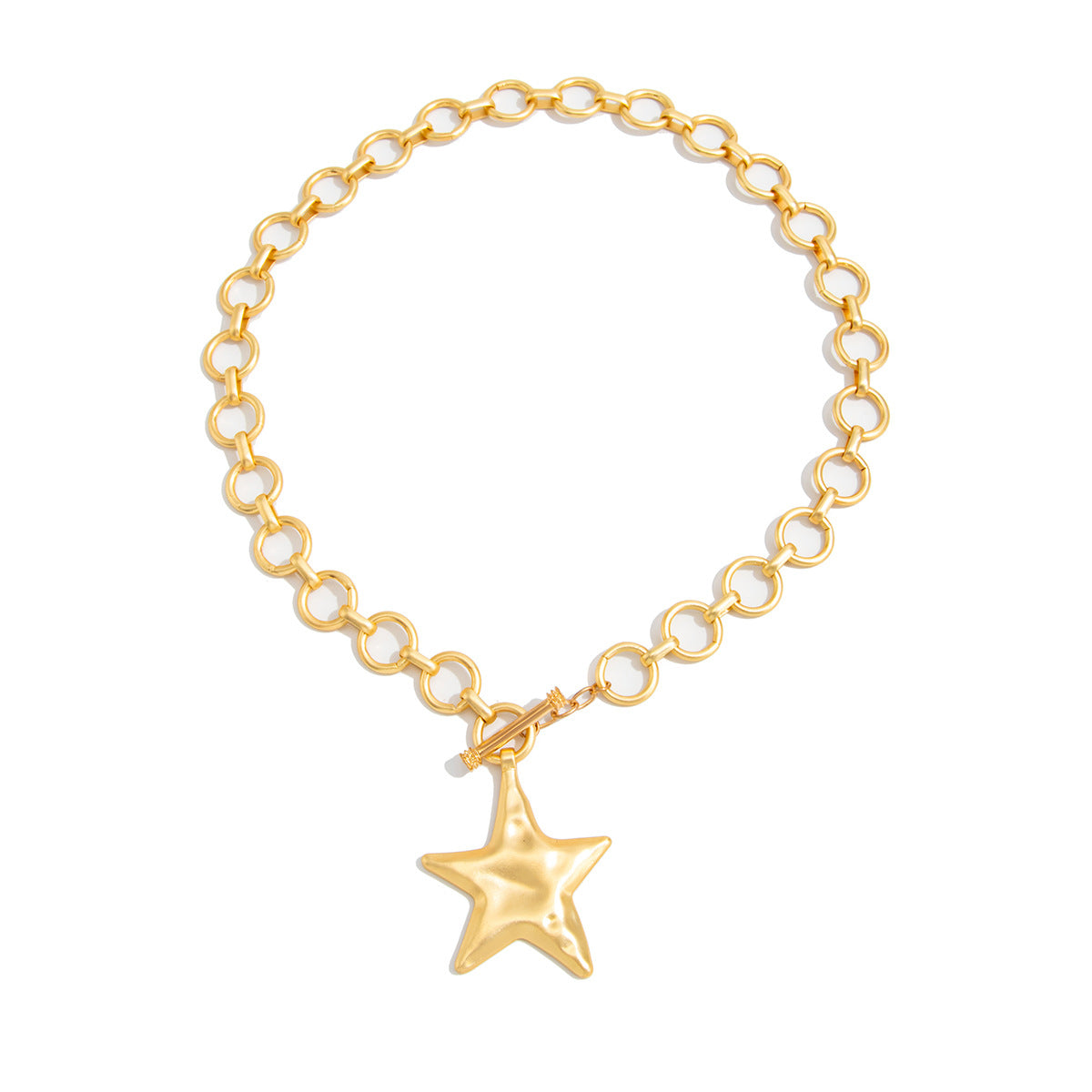 Golden silver pentagram beach resort starfish women's collarbone chain