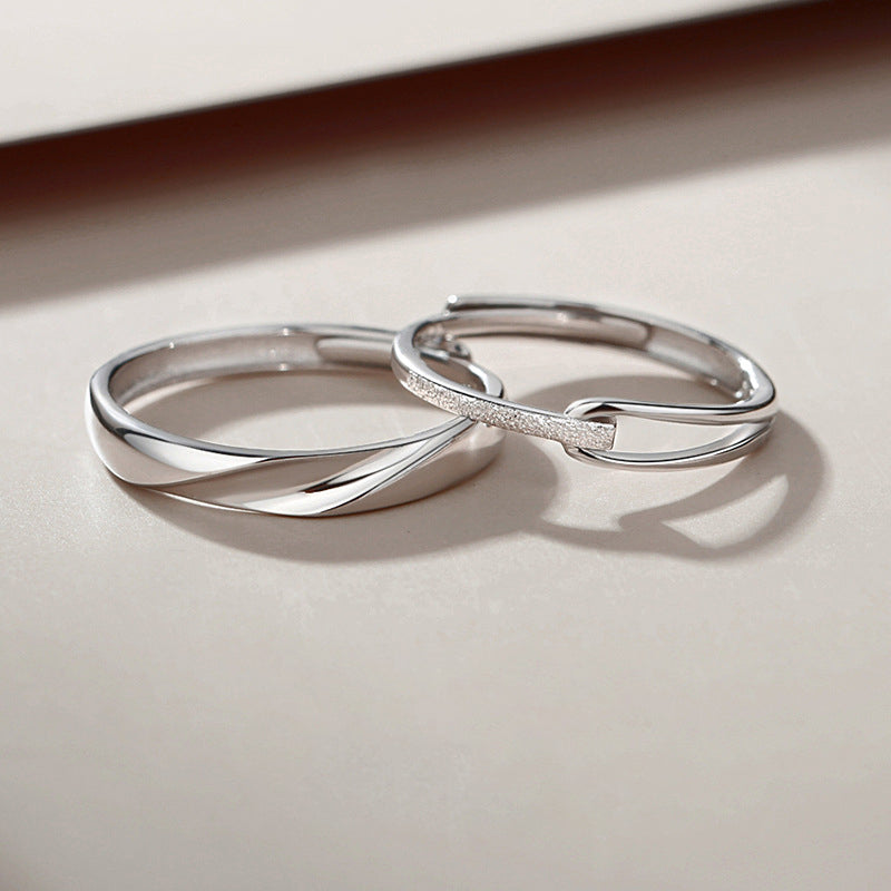 925 Sterling Silver Rupert's Tears Couple Ring Simple Light Luxury Ins Rings For Girlfriend Gifts
