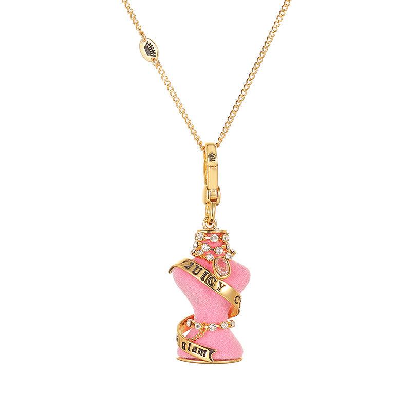 Diamond inlaid crystal zircon diamond chain pink