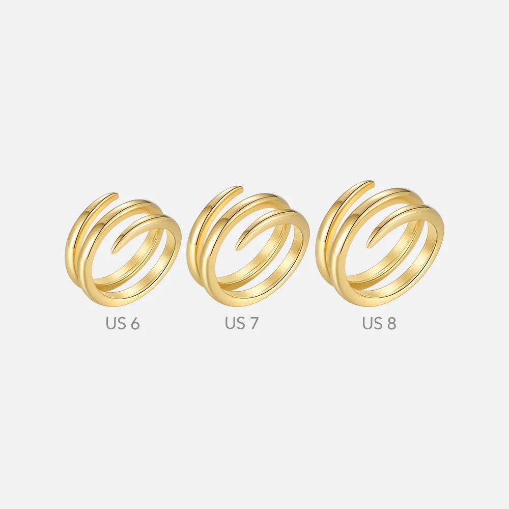 Spiral Line Rings For Women Gold Color Simple Ring Fashion Jewelry Stainless Steel Party