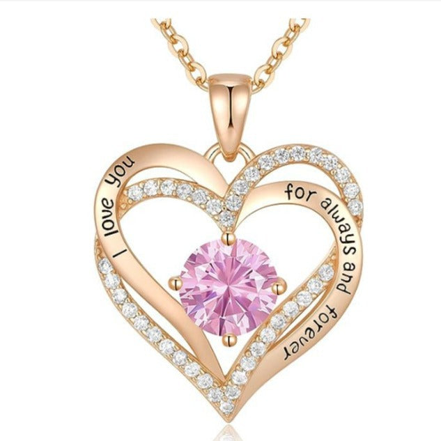 Fashionable Rose Gold and Silver Color Pendant Necklace for Women, Elegant OL Style, High-End Personalized Jewelry