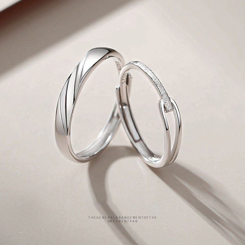 925 Sterling Silver Rupert's Tears Couple Ring Simple Light Luxury Ins Rings For Girlfriend Gifts
